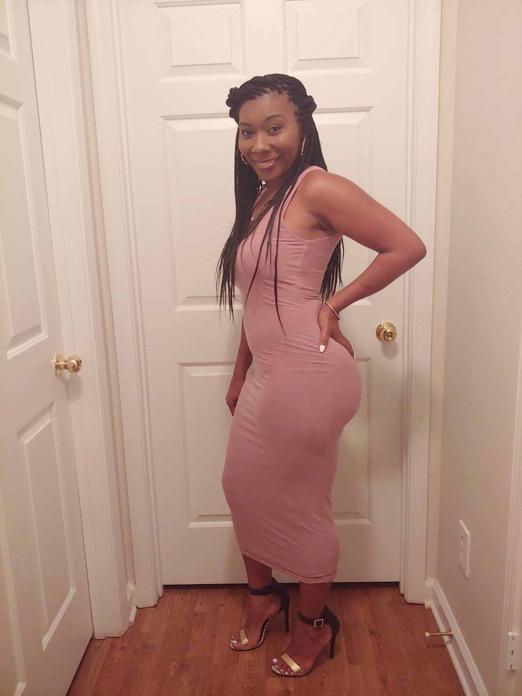 Nude stretch Midi