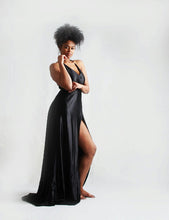 Load image into Gallery viewer, &quot;Lena&quot; Black Wrap Gown